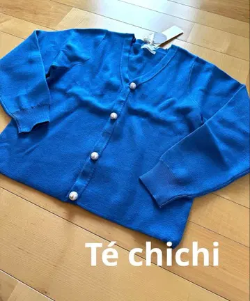 T chichi 프론트 펄 V넥 가디건