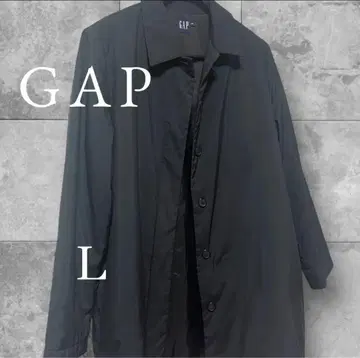 GAP 남성용 나일론 자켓/롱 코트 L 블랙 무지 캐주얼 다운 코트
