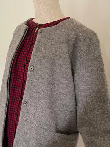 [ 에붐에바 ] 압축 울 노카라 자켓 일본제