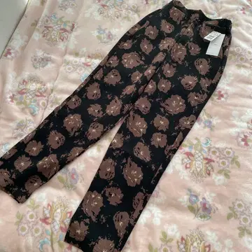 Vin 꽃무늬 캐주얼 팬츠 블랙 38