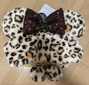 새상품 디즈니 팬캡 미니 레오파드 무늬 브라운