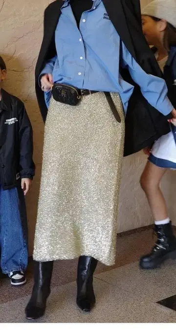 [ 새상품급 ] 마차트 machatt 골드 롱 스커트