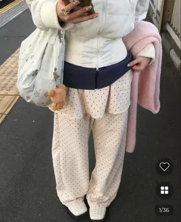 [ NUGU ] 도트 미니 플레어 스커트 팬츠