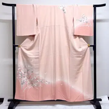 호몬기 교가 가 유젠 자수 국화 나비 갈대 기모노 042k d