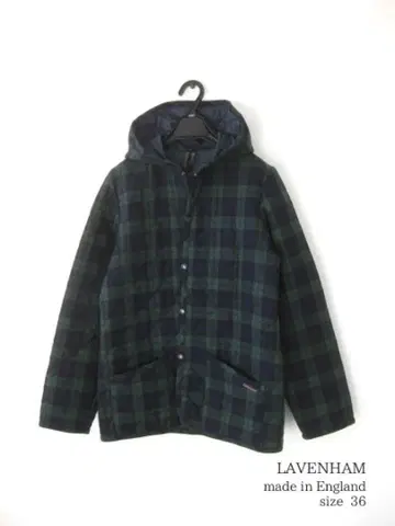 LAVENHAM 퀼팅 자켓 36 체크 무늬 블루종 영국제