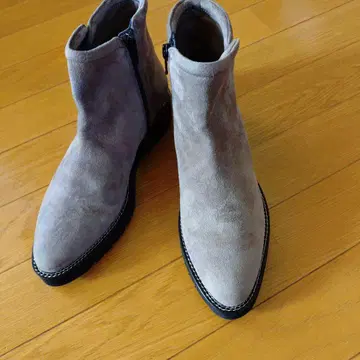 이탈리아제 사이드 지퍼 스웨이드 숏부츠 베이지