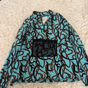 x-girl 플리스 자켓 스카이블루 브라운