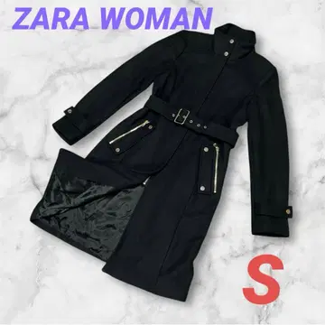 ZARA WOMAN 스탠드 카라 코트 지퍼 S 블랙