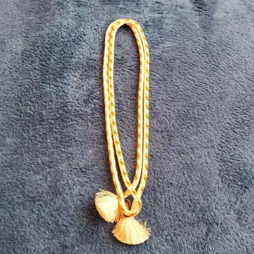 도묘지 오렌지와 화이트의 뜨개질 허리띠