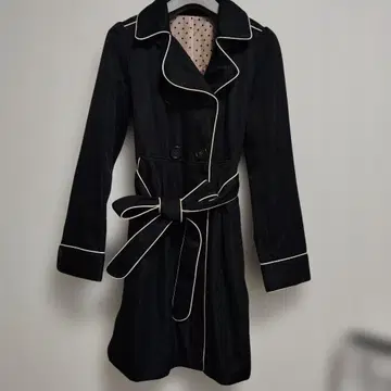 블랙 더블 브레스트 롱 코트 9호