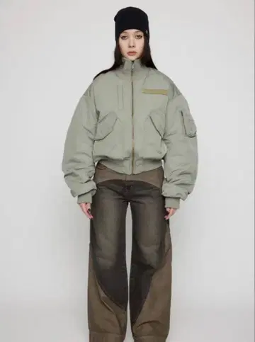 LAGUA GEM BIG POCKET MA-1 그레이 자켓