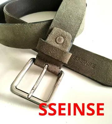 SSEINSE 올리브 그린 스웨이드 벨트