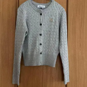 GENERAL IDEA 그레이 케이블 니트 가디건 M