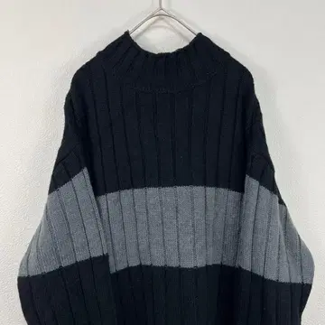 90s y2k 에어로포스테일 아크릴 니트 네오 빈티지 블랙