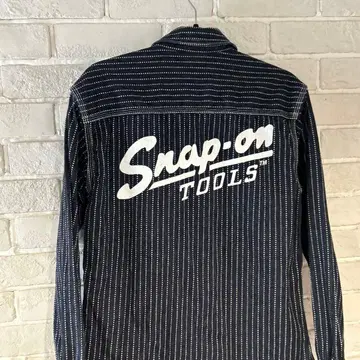snap-on 등 디자인 데님 셔츠 40 사이즈