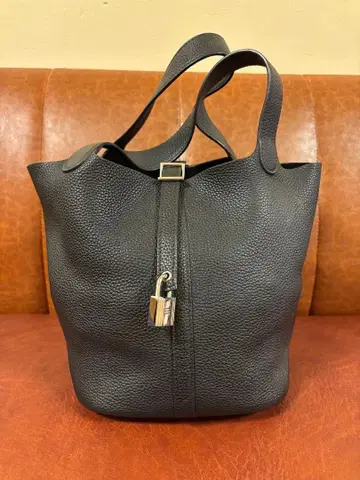 피코탄 PM 스타일 천연 가죽 핸드백 큐브 백 말 참 포함