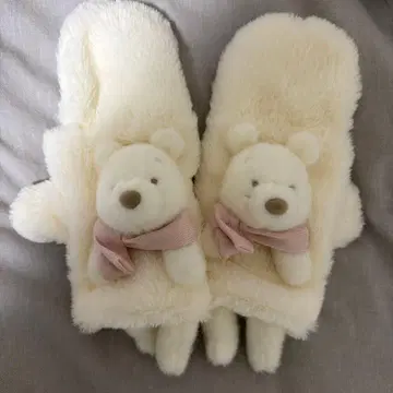 미사용 새상품 화이트 푸우 장갑 미튼 푸우 디즈니 화이트