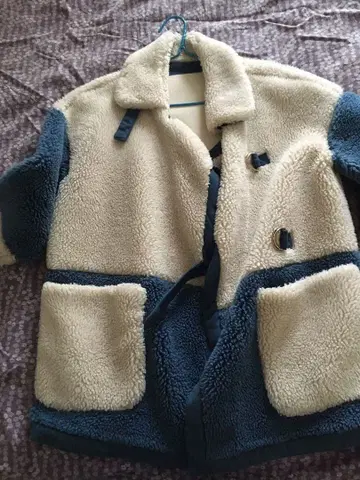 플리스 자켓 베이지 네이비