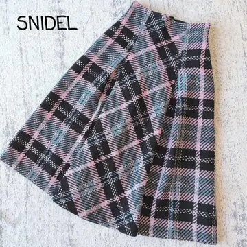SNIDEL 로빙 체크 롱 플레어 스커트 사이즈 1 M 상당