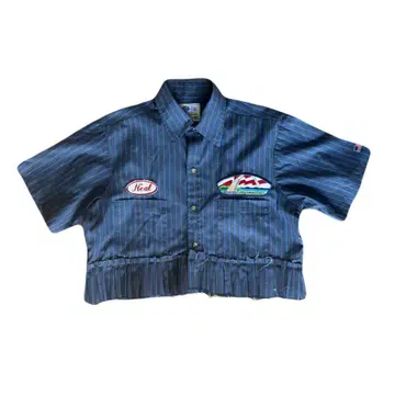 리메이크 크롭 반팔 셔츠