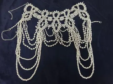 숄더 목걸이 펄 착용 사진 있음