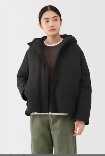 MUJI 여성 발수 다운 자켓 블랙 XL
