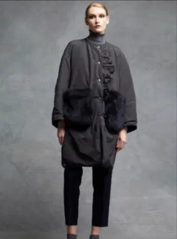 Drawer 리버서블 다운 자켓 블랙 퍼 프릴 포함