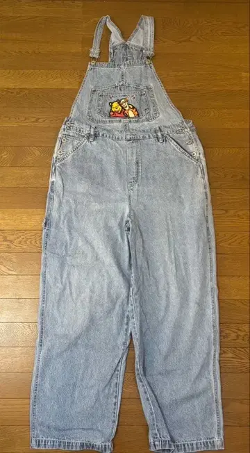 빈티지 구제 의류 Disney 푸우 오버롤 데님 L 라이트 블루