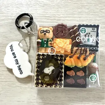 가챠 파우치 스누피 초콜릿 박스 카페 블랙