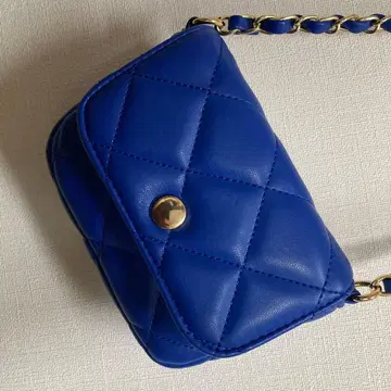 블루 퀼팅 숄더백