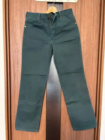 Wrangler 다크 그린 데님 팬츠 부츠컷