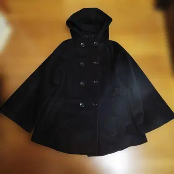 언타이틀 후드 부착 판초 코트