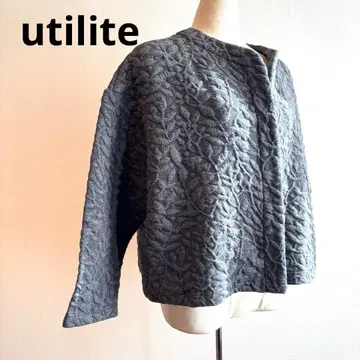 유틸리티 스트레치 퀼팅 노카라 그레이 일본제