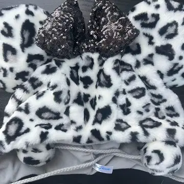 디즈니 팬캡 레오파드 무늬 그레이 화이트