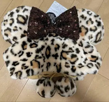 새상품 디즈니 팬캡 미니 레오파드 무늬 브라운