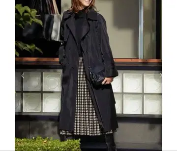 새상품 DoCLASSE 윈드 블레이크 그로그랭 트렌치코트 블랙 11호