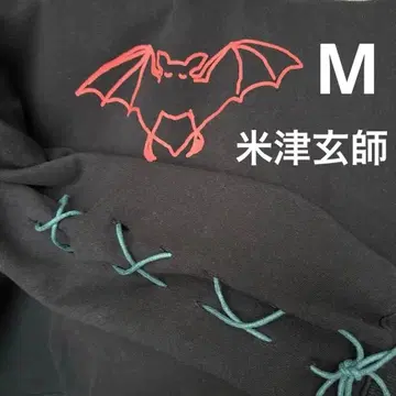 요네즈켄시 박쥐 후드티 M 박쥐 패턴 후드 부착 맨투맨 긴팔 투어 굿즈