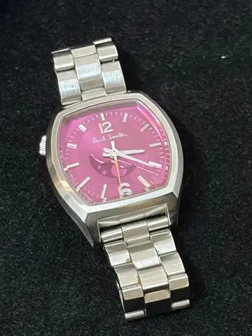 작동품 폴스미스 넘버 문 손목시계 문페이즈 핑크 배터리 교환 완료