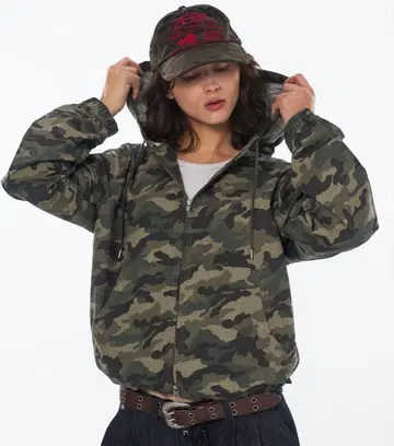 wish for ever 모듬 더블 지퍼 숏 블루종