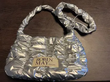 ROBIN MAY 나일론 실버 숄더백