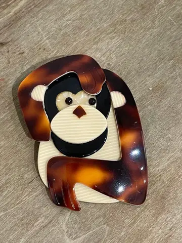 리아 스틴 LEA STEIN 살몬키 원숭이 브로치