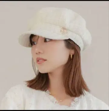 화이트 트위드 헌팅 캡