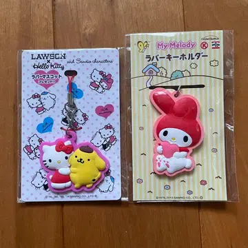 산리오 헬로키티 폼폼푸딩 마이멜로디 러버 스트랩 2개