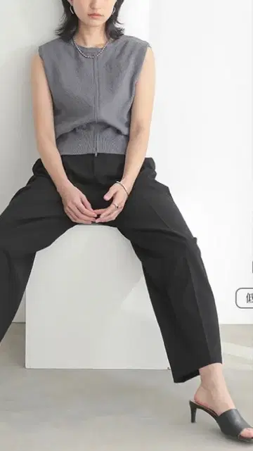 for/c 블랙 발수 턱 스트레이트 팬츠 PM