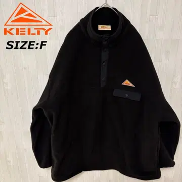 KELTY 켈티 플리스 풀오버 블랙 나일론 하프 버튼