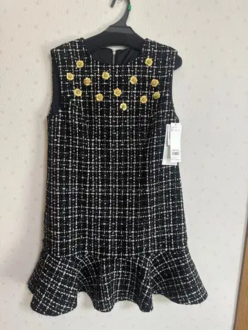 트위드 비쥬 A라인 미니 원피스 릴리 브라운