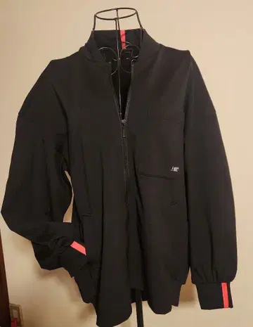 아얀 폴리 스트레치 하이 텐션 속기모 집업 블루종