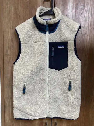 patagonia 플리스 베스트 S 크림/네이비