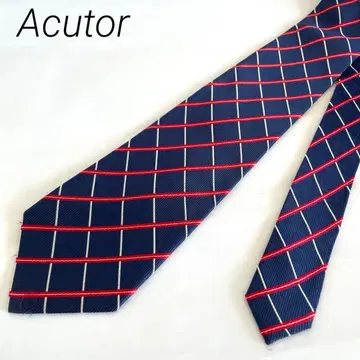 [ 클리닝 완료 ] Acutor 넥타이 체크 무늬 수트 실크 100%