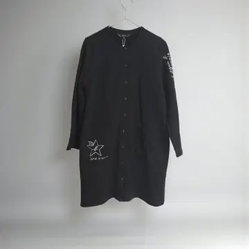 [ agnes b. ] 택 포함 가디건 롱 기장 별 자수 블랙 40